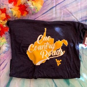 Cue Contry roads WVU shirt NWT